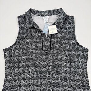 NWT Sigrid Olsen Women’s XL Golf Tennis Dress Black White UPF 50 Wicking